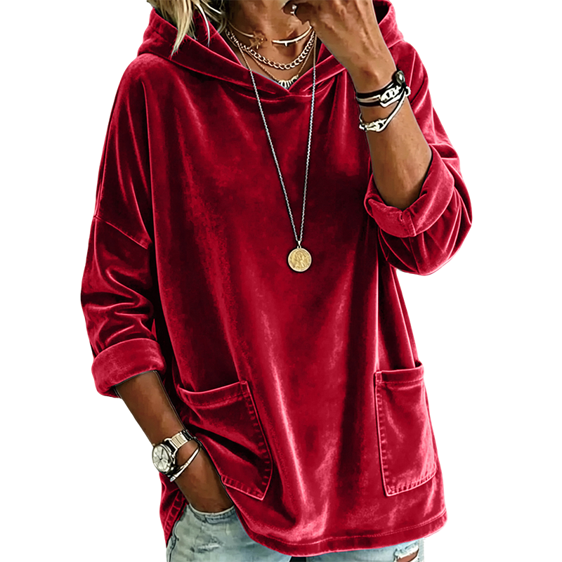 ✨Women's Velvet Pullover Hoodie – Soft, Cozy, Effortless Everyday Comfort