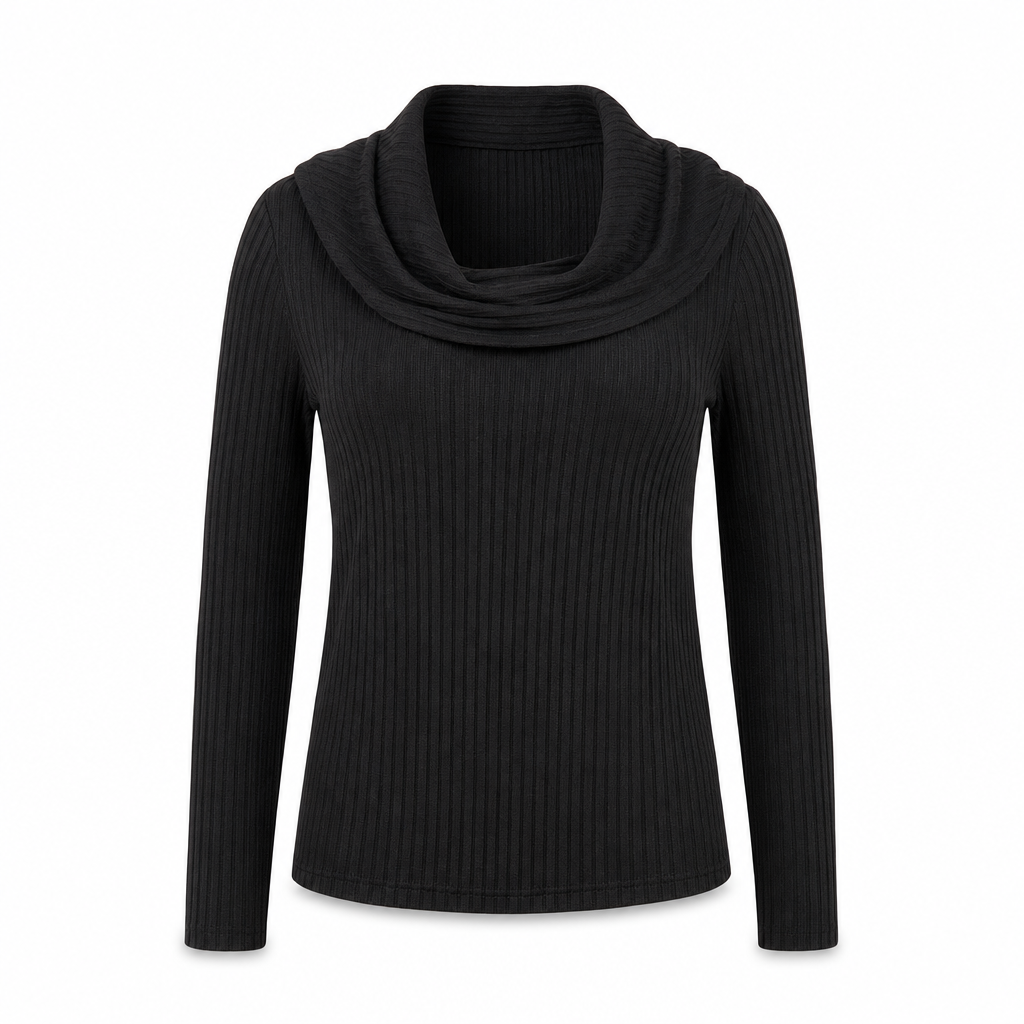 💖Black Friday Mega Deal – 50% off!💖 ✨Women's Cowl Neck Ribbed Knit Long Sleeve Top🤠