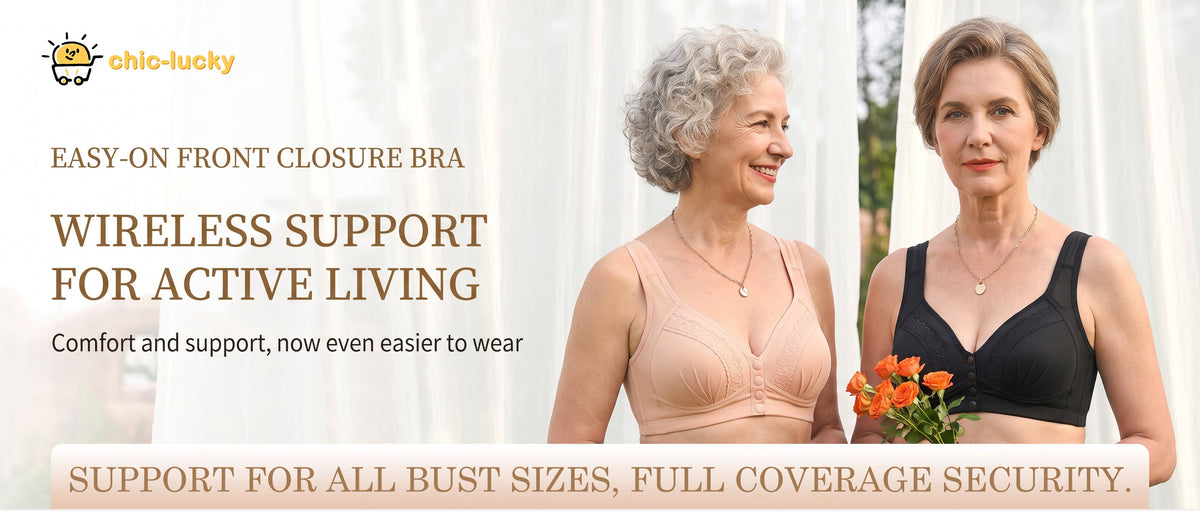 Women's Front-Closure Wire-Free Cotton Support Bra
