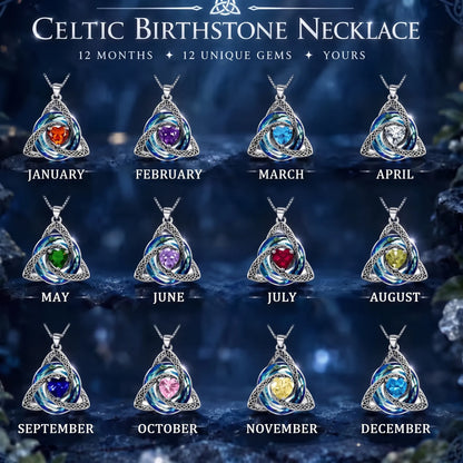 🌲Xmas Hot Sales - 50% off💝Birthstone Celtic Knot Necklace for Women