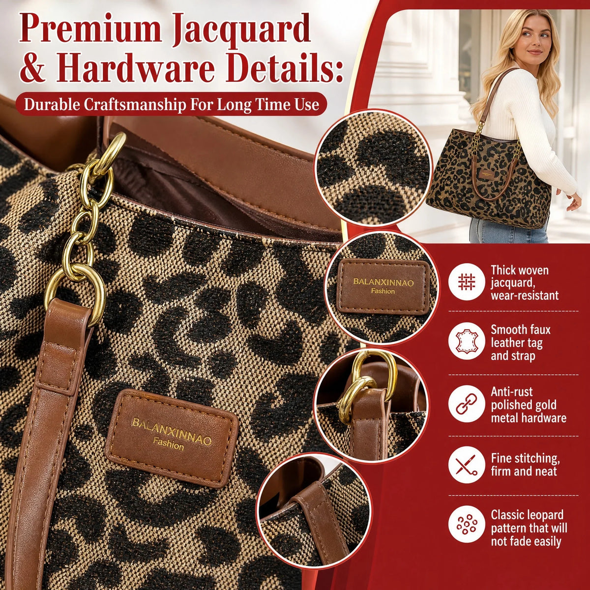 🎁2026 New Arrivals💥Last Day Sale 50% Off💥Large Capacity Tote Bag with Leopard Print