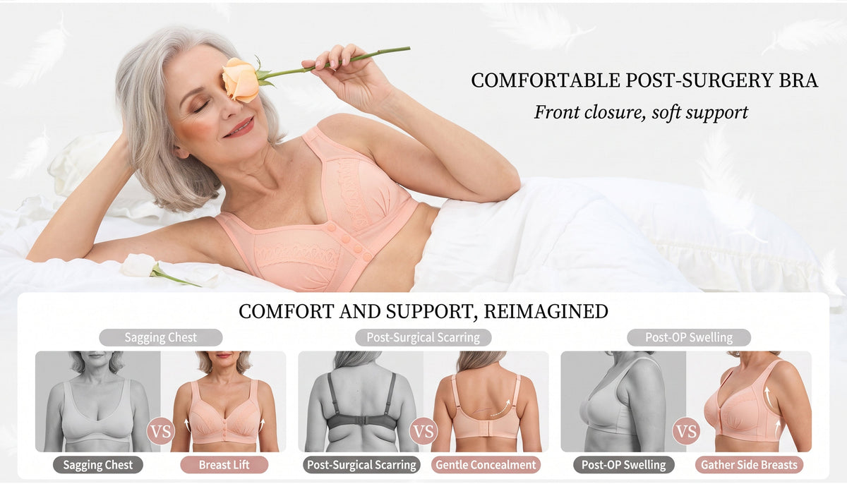 Women's Front-Closure Wire-Free Cotton Support Bra