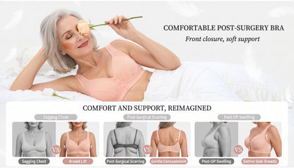 Women's Front-Closure Wire-Free Cotton Support Bra