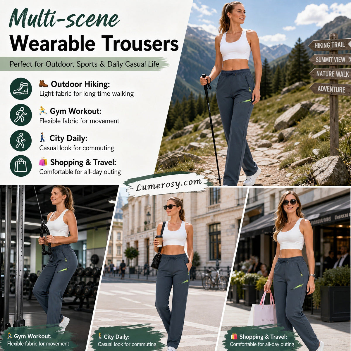 ☁️All-Day Comfort, One Pair Endless Outfits👖 Women's Cargo Trousers – Elastic Drawstring Waist & Relaxed Straight Leg | Perfect for Office, Weekend Errands & Outdoors, Easy to Style ✨