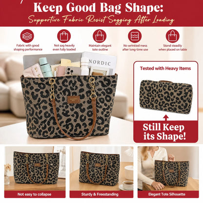 🎁2026 New Arrivals💥Last Day Sale 50% Off💥Large Capacity Tote Bag with Leopard Print