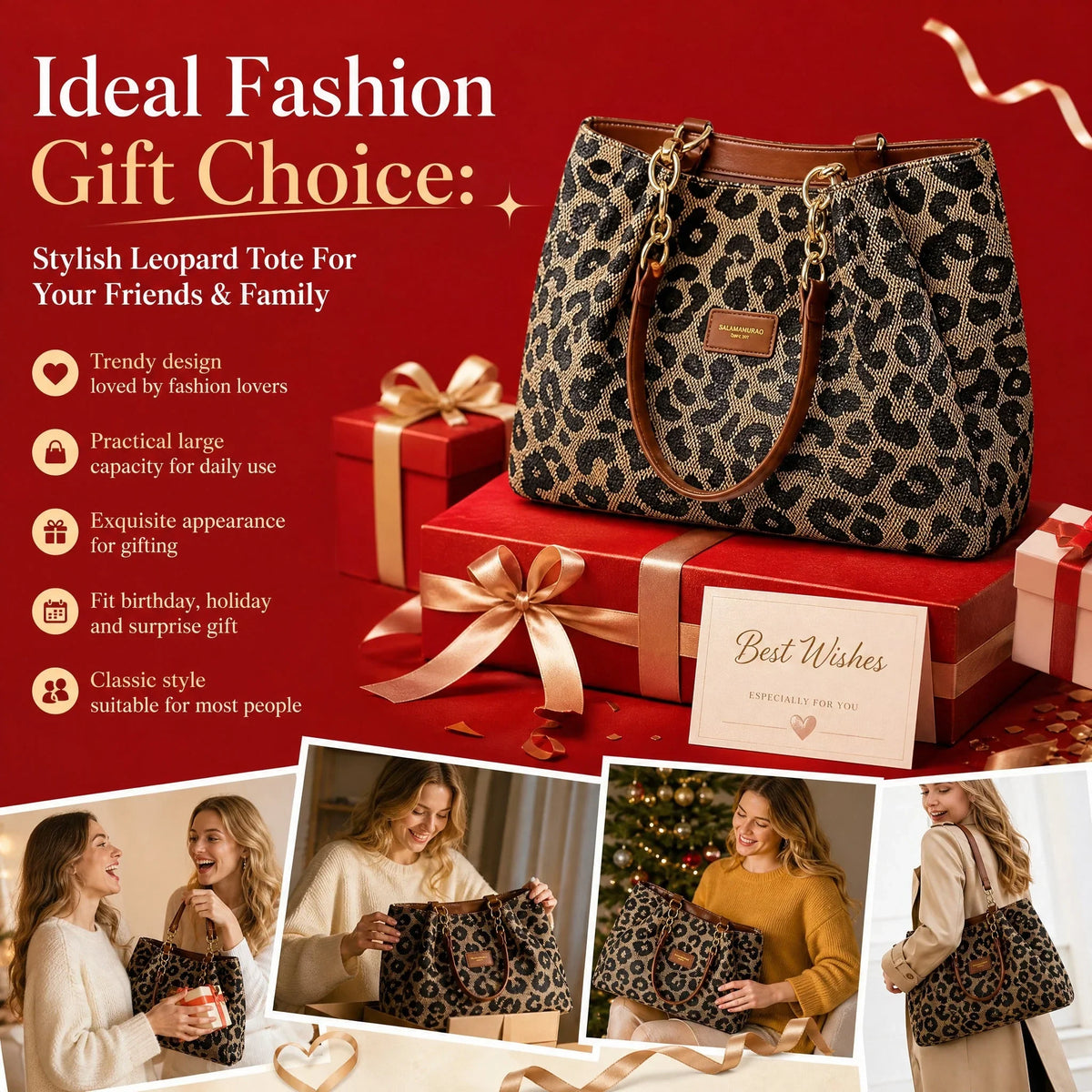 🎁2026 New Arrivals💥Last Day Sale 50% Off💥Large Capacity Tote Bag with Leopard Print
