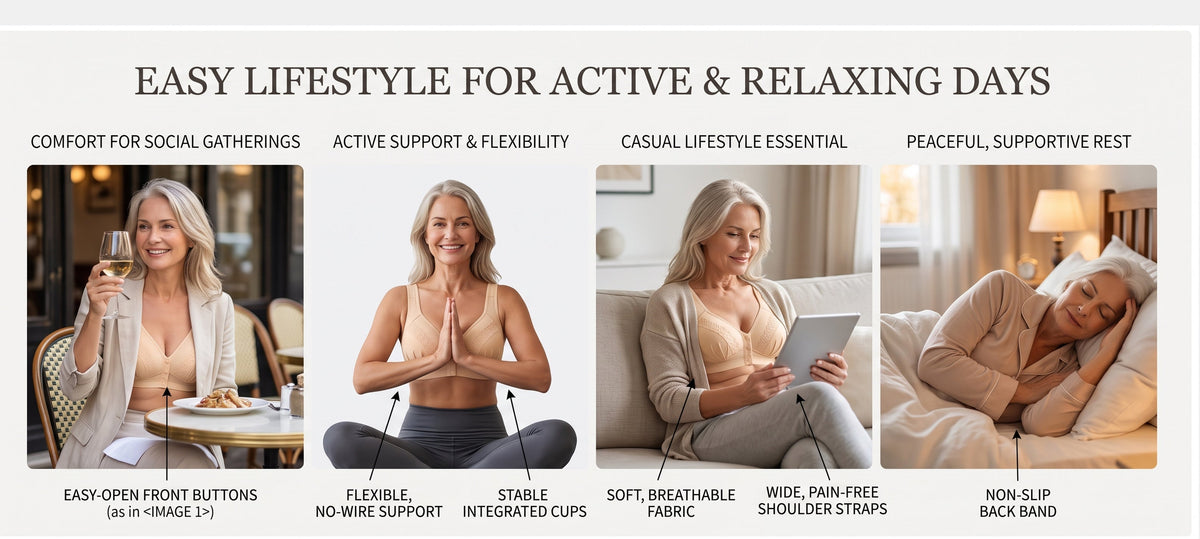 Women's Front-Closure Wire-Free Cotton Support Bra