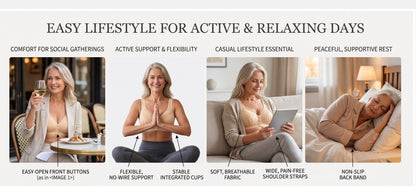 Women's Front-Closure Wire-Free Cotton Support Bra