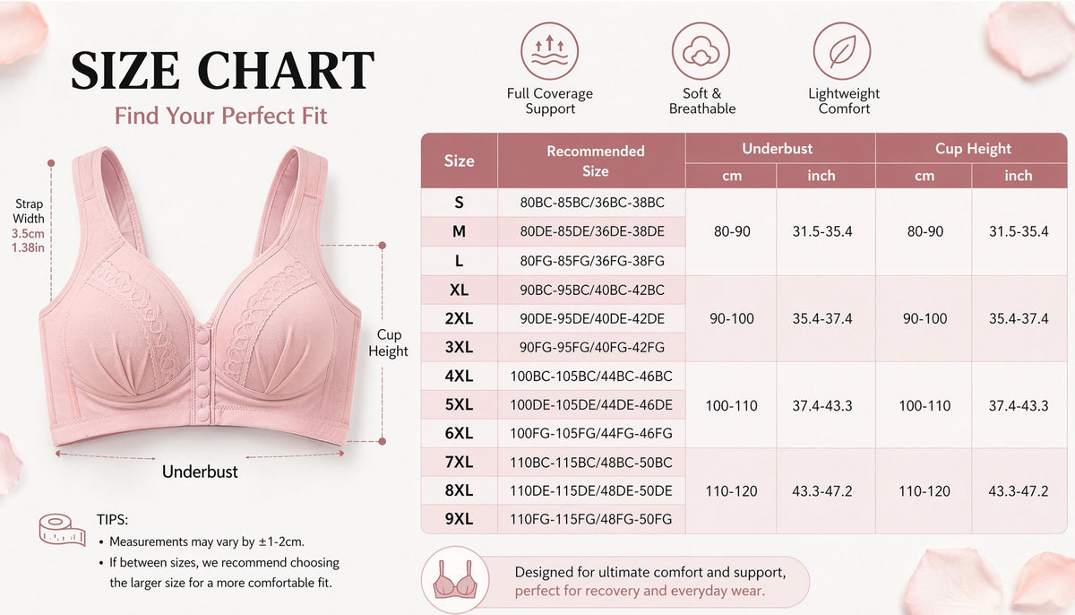 Women's Front-Closure Wire-Free Cotton Support Bra
