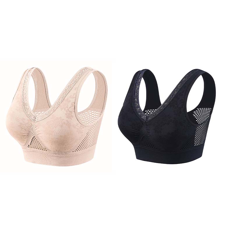 ✨ 1+1 FREE! 💕 2-Pack Pure Cotton Comfort Bras – Soft Support, No Buttons, All-Day Comfort 🌸