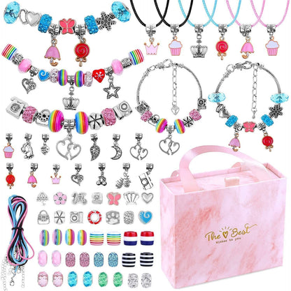 🎁 Charm Bracelet Making Kit - Includes Beads & Tools, Creative Fun for Kids/Adults, Perfect Gift Idea 👧📦