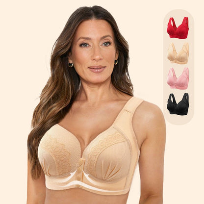 Women's Front-Closure Wire-Free Cotton Support Bra