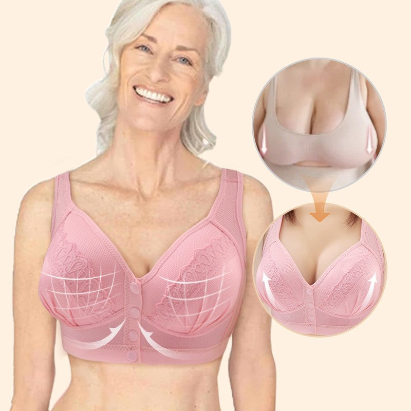 Women's Front-Closure Wire-Free Cotton Support Bra