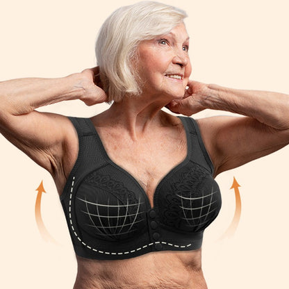 Women's Front-Closure Wire-Free Cotton Support Bra