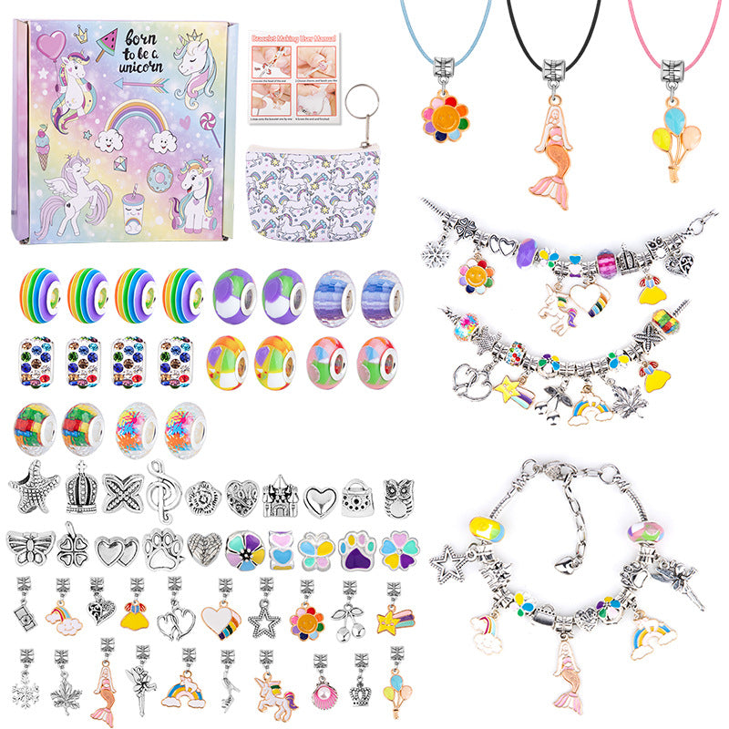 🎁 Charm Bracelet Making Kit - Includes Beads & Tools, Creative Fun for Kids/Adults, Perfect Gift Idea 👧📦