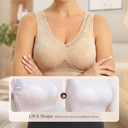 ✨ 1+1 FREE! 💕 2-Pack Pure Cotton Comfort Bras – Soft Support, No Buttons, All-Day Comfort 🌸