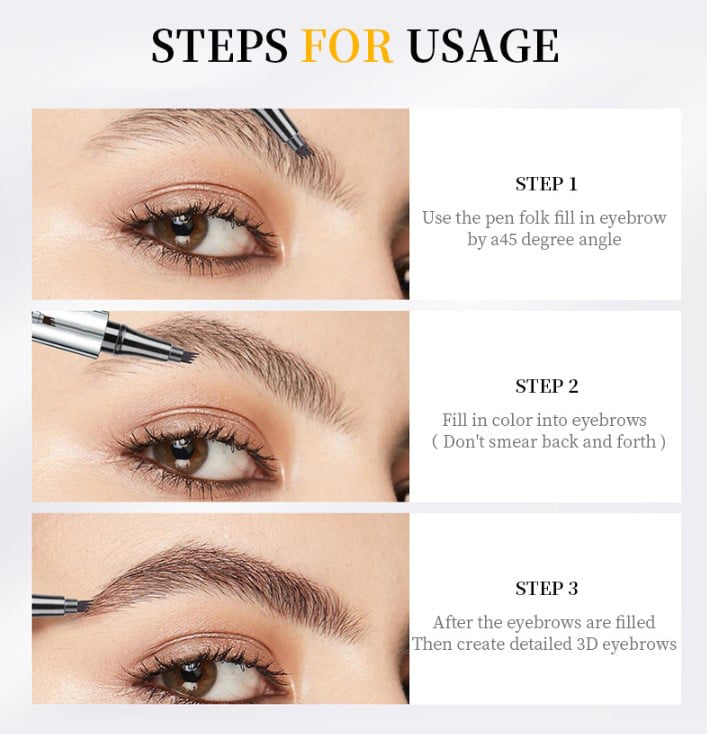 🔥Купуваш 1 получаваш 1 безплатно🔥Водоустойчива писалка за вежди 3D Microblading (2 бр.)
