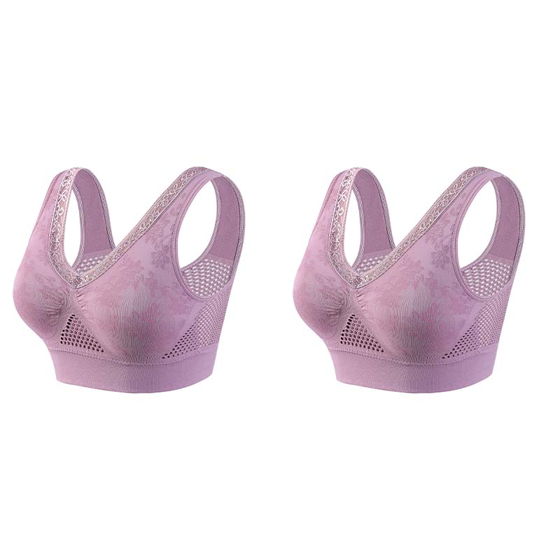 ✨ 1+1 FREE! 💕 2-Pack Pure Cotton Comfort Bras – Soft Support, No Buttons, All-Day Comfort 🌸