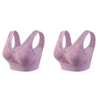 ✨ 1+1 FREE! 💕 2-Pack Pure Cotton Comfort Bras – Soft Support, No Buttons, All-Day Comfort 🌸