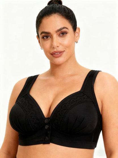 Women's Front-Closure Wire-Free Cotton Support Bra