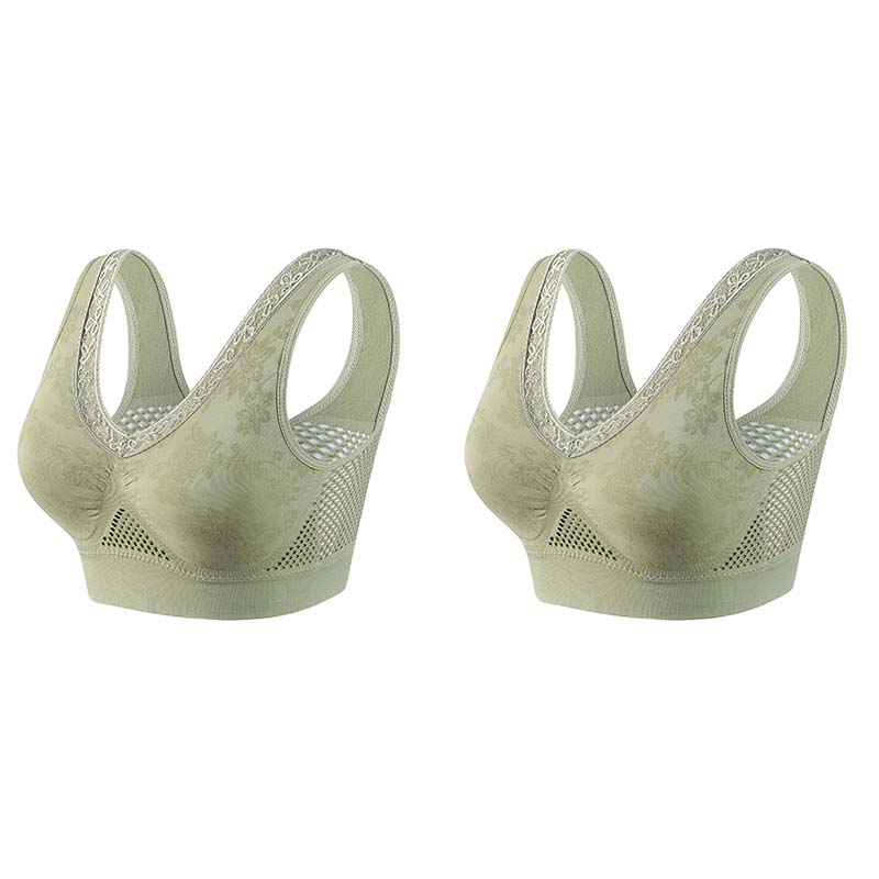 ✨ 1+1 FREE! 💕 2-Pack Pure Cotton Comfort Bras – Soft Support, No Buttons, All-Day Comfort 🌸
