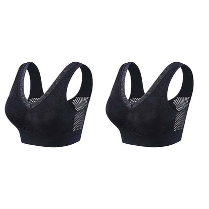✨ 1+1 FREE! 💕 2-Pack Pure Cotton Comfort Bras – Soft Support, No Buttons, All-Day Comfort 🌸