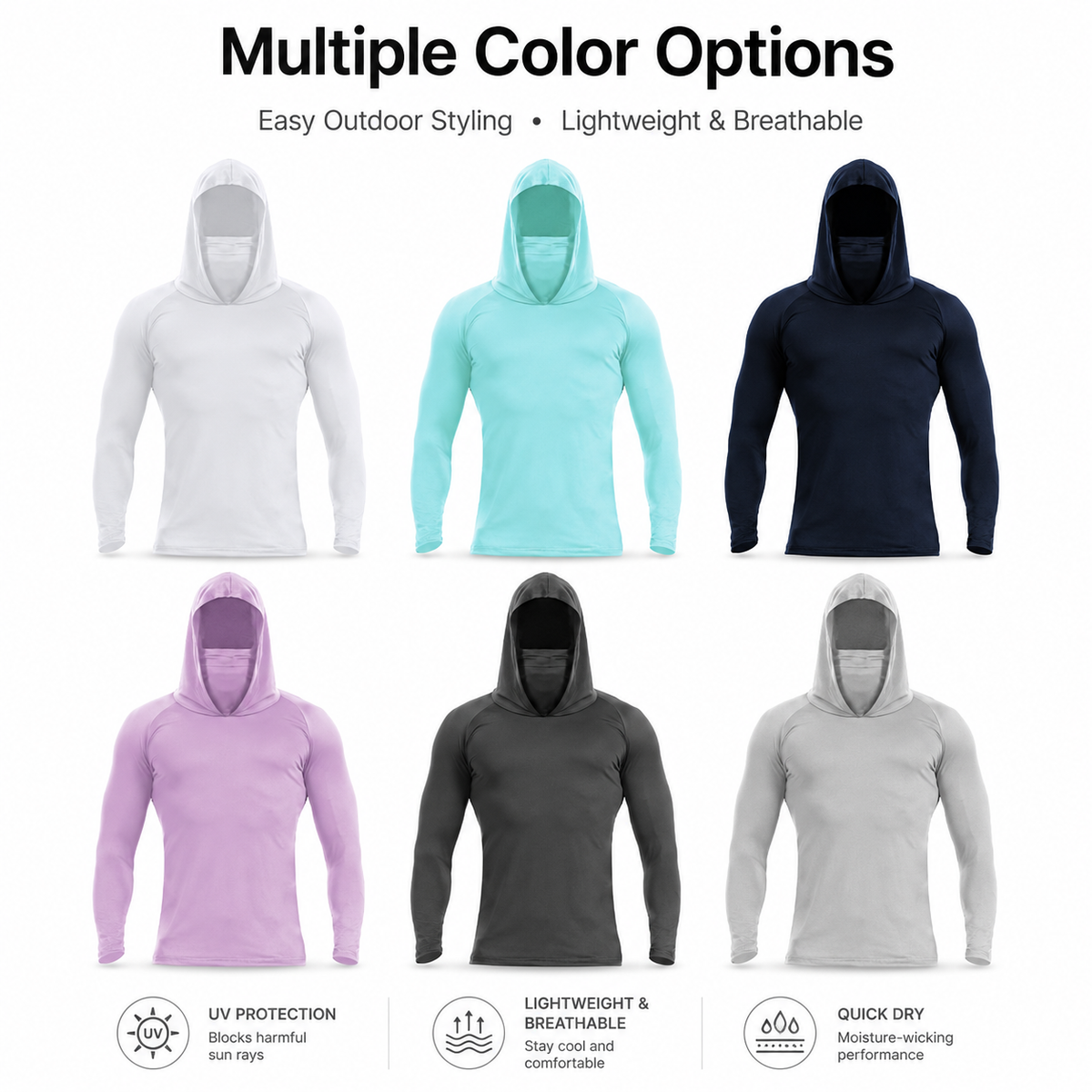 🥳SUMMER HOT SALE🥳💞50K+ SOLD!💥50% OFF! 🔥 Men's Lightweight Quick-Dry UV Protection Hoodie – Built-in Face Cover, 4-Way Stretch & Sweat-Wicking 💨