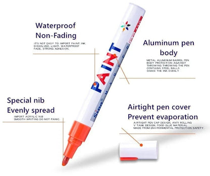 🌈🖌️ Waterproof Tyre Paint Pen – Vibrant colors, weatherproof & easy apply – Customize your tires with lasting style 🚗