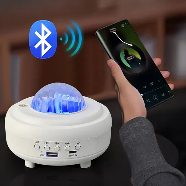 Декорация за дома – лампа с проектор за звездно небе и Bluetooth високоговорител