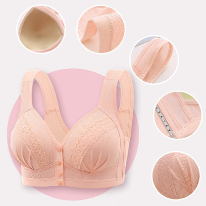 Women's Front-Closure Wire-Free Cotton Support Bra