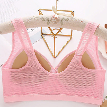 Women's Front-Closure Wire-Free Cotton Support Bra