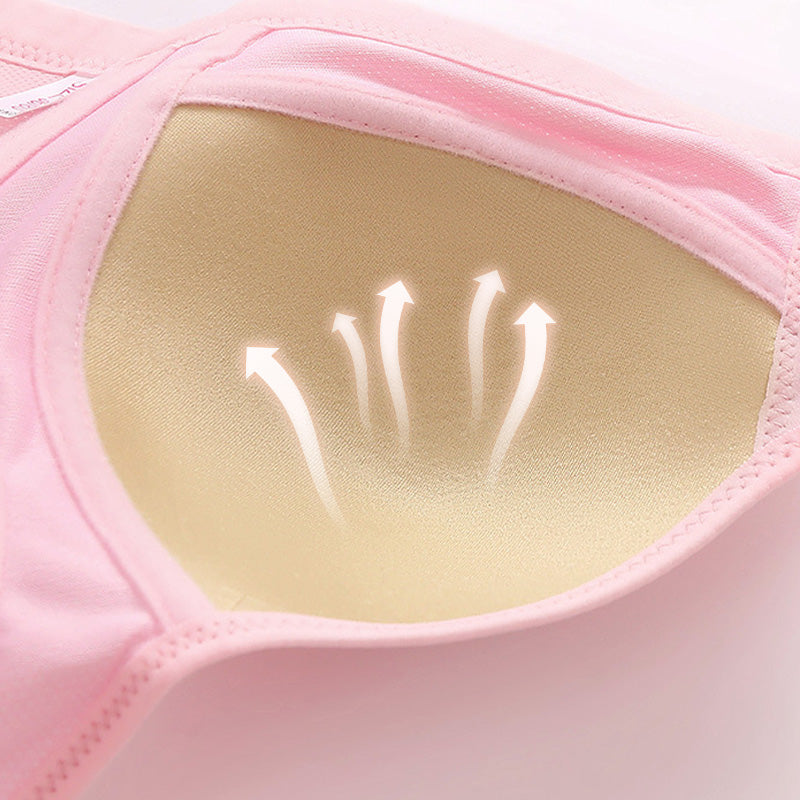Women's Front-Closure Wire-Free Cotton Support Bra