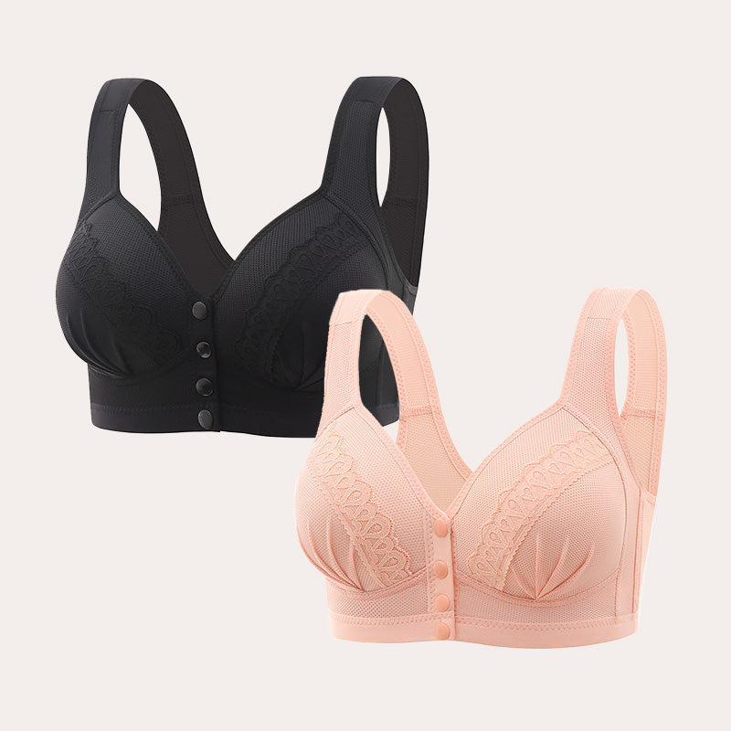 Women's Front-Closure Wire-Free Cotton Support Bra