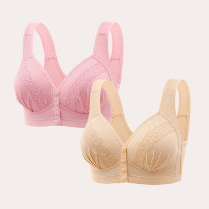 Women's Front-Closure Wire-Free Cotton Support Bra