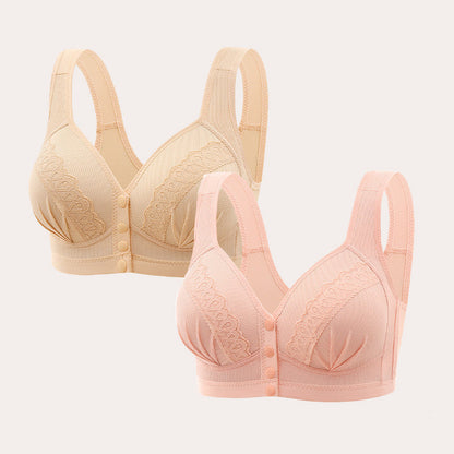 Women's Front-Closure Wire-Free Cotton Support Bra