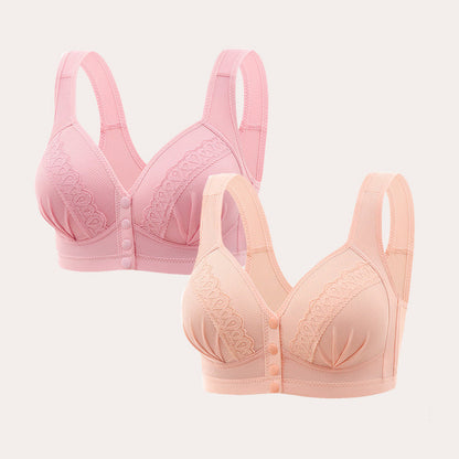 Women's Front-Closure Wire-Free Cotton Support Bra