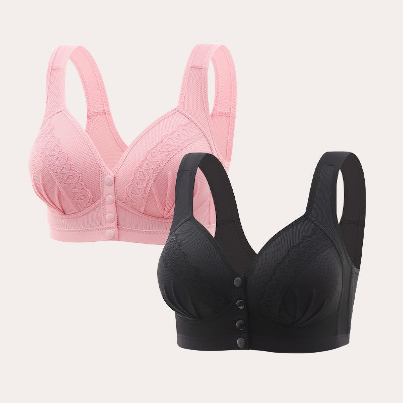 Women's Front-Closure Wire-Free Cotton Support Bra