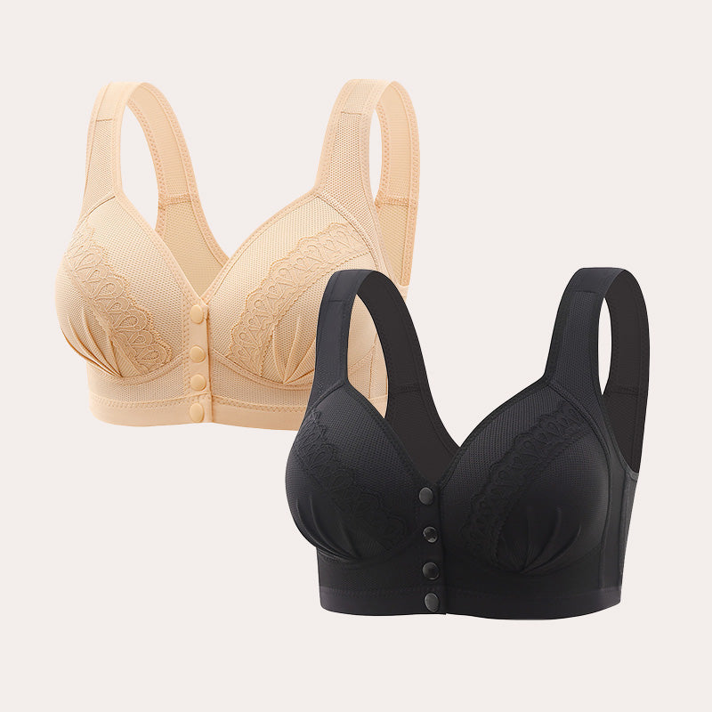 Women's Front-Closure Wire-Free Cotton Support Bra
