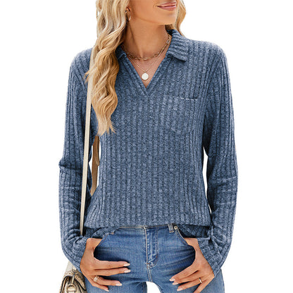 Women's Collared V-Neck Sweater