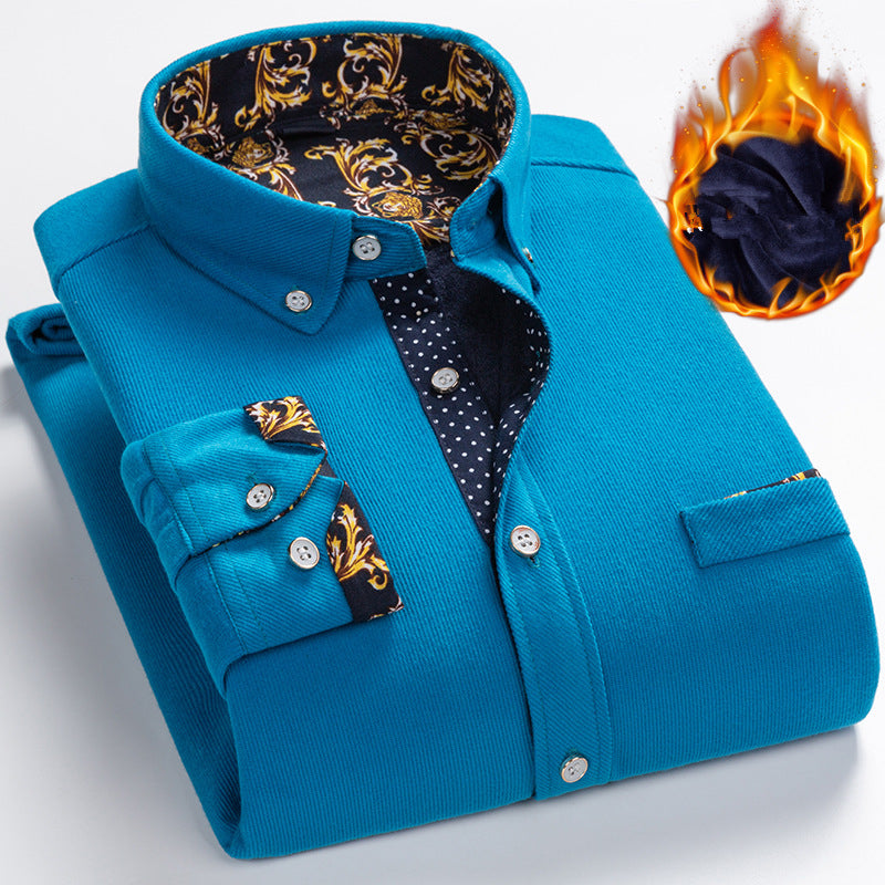 💥Men's Premium Fleece-Lined Corduroy Shirt - Winter Warmth