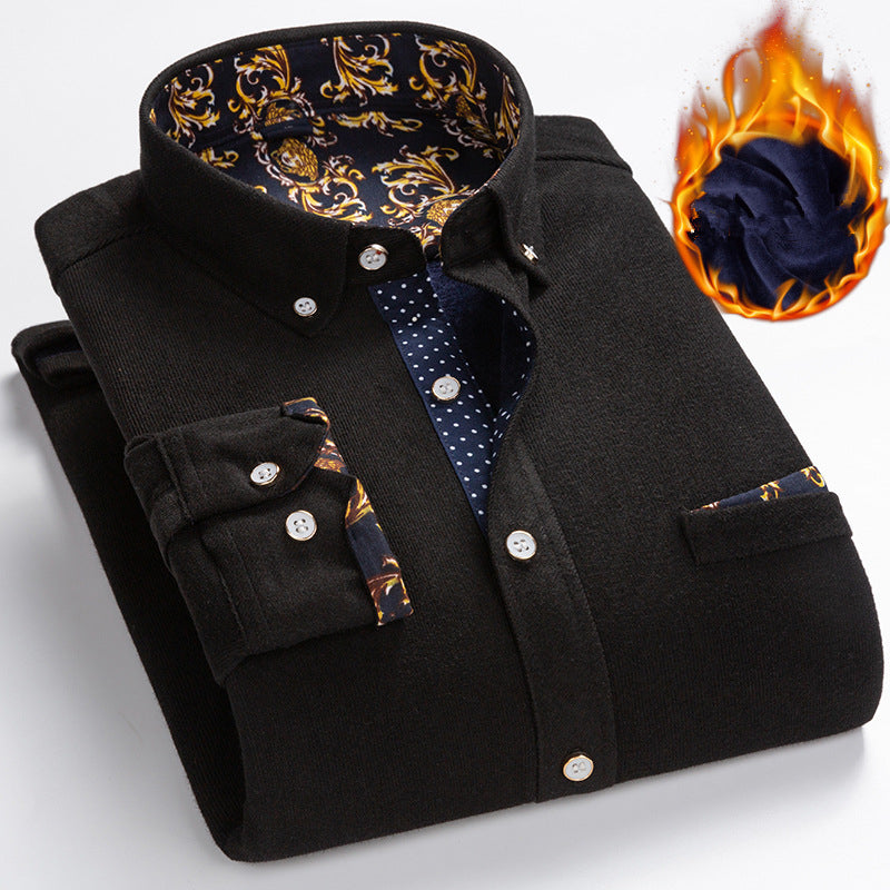 💥Men's Premium Fleece-Lined Corduroy Shirt - Winter Warmth