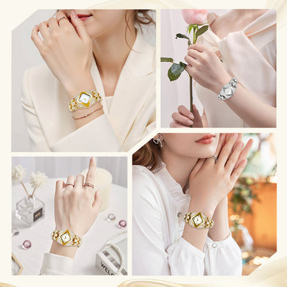 💎Ретро кварцов часовник с блестящи кристали⌚