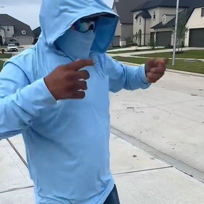🥳SUMMER HOT SALE🥳💞50K+ SOLD!💥50% OFF! 🔥 Men's Lightweight Quick-Dry UV Protection Hoodie – Built-in Face Cover, 4-Way Stretch & Sweat-Wicking 💨