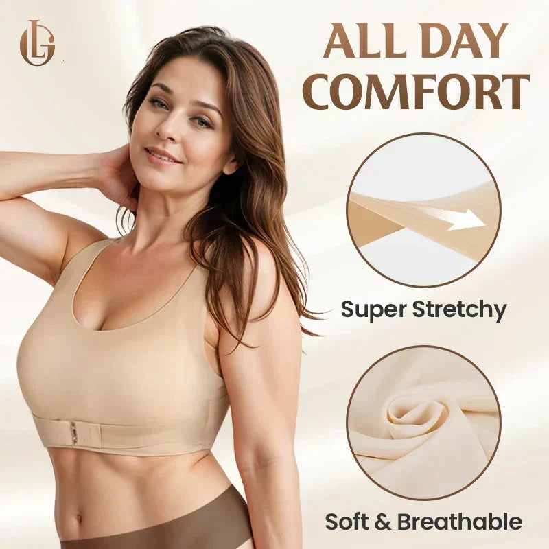 🎉LAST DAY SALE -70% OFF⚡Front Closure Cross-Back Wireless Posture Bra