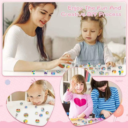 🎁 Charm Bracelet Making Kit - Includes Beads & Tools, Creative Fun for Kids/Adults, Perfect Gift Idea 👧📦