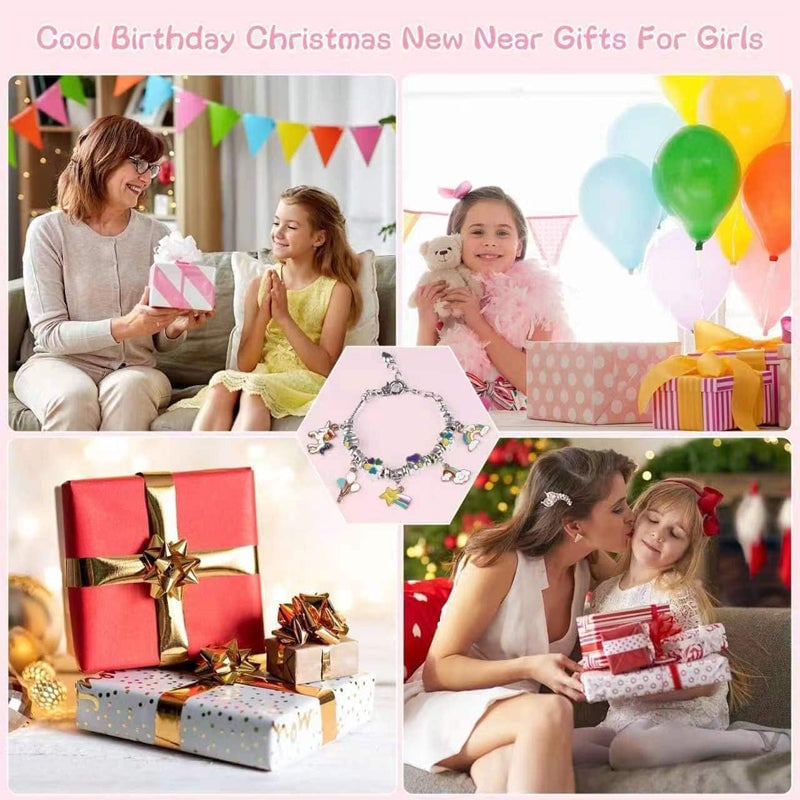 🎁 Charm Bracelet Making Kit - Includes Beads & Tools, Creative Fun for Kids/Adults, Perfect Gift Idea 👧📦