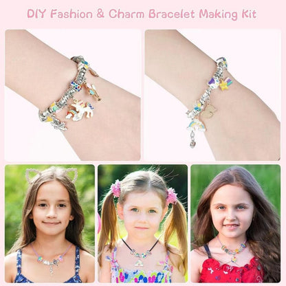🎁 Charm Bracelet Making Kit - Includes Beads & Tools, Creative Fun for Kids/Adults, Perfect Gift Idea 👧📦