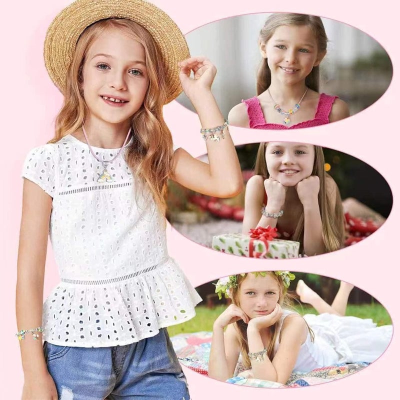 🎁 Charm Bracelet Making Kit - Includes Beads & Tools, Creative Fun for Kids/Adults, Perfect Gift Idea 👧📦