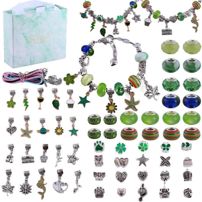 🎁 Charm Bracelet Making Kit - Includes Beads & Tools, Creative Fun for Kids/Adults, Perfect Gift Idea 👧📦
