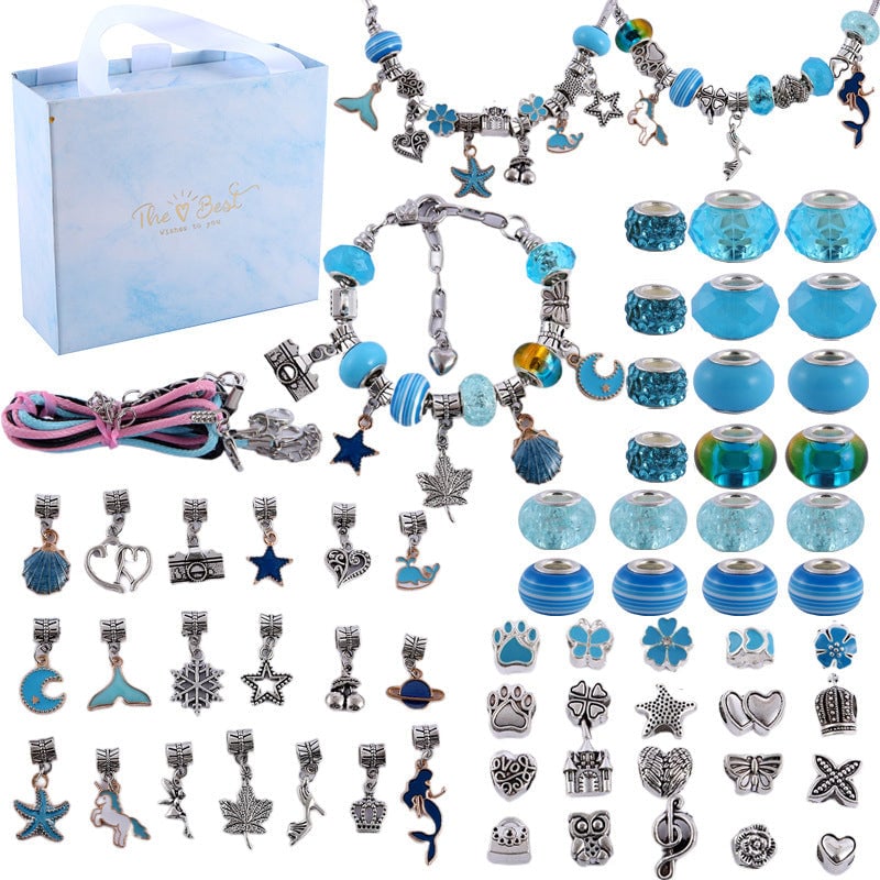🎁 Charm Bracelet Making Kit - Includes Beads & Tools, Creative Fun for Kids/Adults, Perfect Gift Idea 👧📦